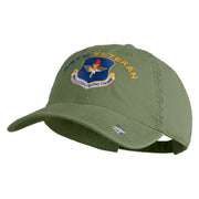 Air Education and Training Command Veteran Embroidered Washed Solid Pigment Dyed Cotton Twill Brass Buckle Cap - Olive OSFM