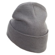 Woke Embroidered 12 inch Acrylic Cuffed Long Beanie - Grey OSFM