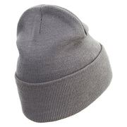 Woke Embroidered 12 inch Acrylic Cuffed Long Beanie - Grey OSFM