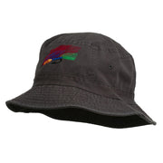 Fly Fishing Embroidered Pigment Dyed Bucket Hat