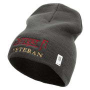 United States Marines Semper Fi Veteran Symbol Embroidered 8 Inch Solid Knit Short Beanie Made in USA - Charcoal OSFM