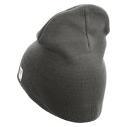 United States Marines Semper Fi Veteran Symbol Embroidered 8 Inch Solid Knit Short Beanie Made in USA - Charcoal OSFM