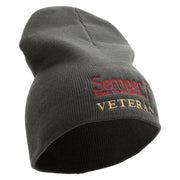 United States Marines Semper Fi Veteran Symbol Embroidered 8 Inch Solid Knit Short Beanie Made in USA - Charcoal OSFM