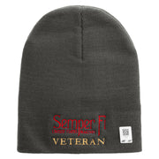 United States Marines Semper Fi Veteran Symbol Embroidered 8 Inch Solid Knit Short Beanie Made in USA - Charcoal OSFM