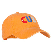 Cuba CUB Flag Embroidered Washed Cotton Twill Cap