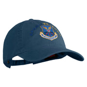 Air Force Global Strike Command Veteren Embroidered Washed Solid Pigment Dyed Cotton Twill Brass Buckle Cap - Navy OSFM