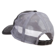 Simple Climbing Logo Embroidered Low Profile Special Cotton Mesh Cap - Black OSFM