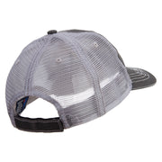 Simple Climbing Logo Embroidered Low Profile Special Cotton Mesh Cap - Black OSFM