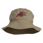 Fly Fishing Embroidered Pigment Dyed Bucket Hat