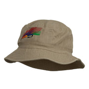 Fly Fishing Embroidered Pigment Dyed Bucket Hat