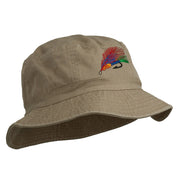 Fly Fishing Embroidered Pigment Dyed Bucket Hat