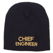 Chief Engineer Embroidered 8 Inch Knitted Short Beanie