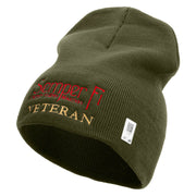 United States Marines Semper Fi Veteran Symbol Embroidered 8 Inch Solid Knit Short Beanie Made in USA - Olive OSFM