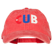 Cuba CUB Flag Embroidered Washed Cotton Twill Cap