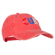 Cuba CUB Flag Embroidered Washed Cotton Twill Cap