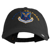 Air Force Global Strike Command Veteren Embroidered Washed Solid Pigment Dyed Cotton Twill Brass Buckle Cap - Black OSFM
