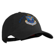 Air Force Global Strike Command Veteren Embroidered Washed Solid Pigment Dyed Cotton Twill Brass Buckle Cap - Black OSFM
