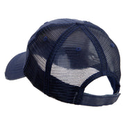 Simple Climbing Logo Embroidered Low Profile Special Cotton Mesh Cap - Navy OSFM