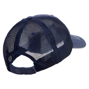 Simple Climbing Logo Embroidered Low Profile Special Cotton Mesh Cap - Navy OSFM