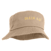 Brain Rot Design Embroidered Unisex Multipurpose Crushable Cotton Twill Bucket Hat - Khaki M