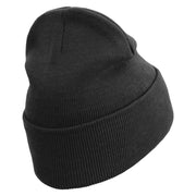 Woke Embroidered 12 inch Acrylic Cuffed Long Beanie - Black OSFM