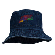 Fly Fishing Embroidered Pigment Dyed Bucket Hat