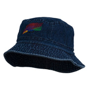 Fly Fishing Embroidered Pigment Dyed Bucket Hat