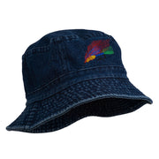 Fly Fishing Embroidered Pigment Dyed Bucket Hat