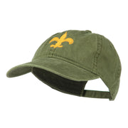 Fleur De Lis with Outline Embroidered Cap