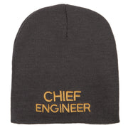 Chief Engineer Embroidered 8 Inch Knitted Short Beanie