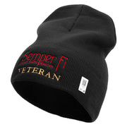 United States Marines Semper Fi Veteran Symbol Embroidered 8 Inch Solid Knit Short Beanie Made in USA - Black OSFM
