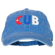 Cuba CUB Flag Embroidered Washed Cotton Twill Cap