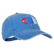 Cuba CUB Flag Embroidered Washed Cotton Twill Cap