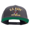 Licensed US Navy Veteran Embroidered Wool Blend Prostyle Snapback Cap - Dk-Grey OSFM