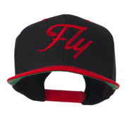 Fly Embroidered Flat Bill Cap