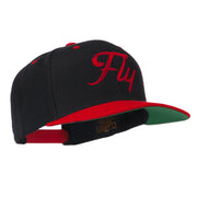 Fly Embroidered Flat Bill Cap