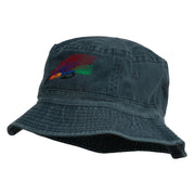 Fly Fishing Embroidered Pigment Dyed Bucket Hat