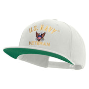 Licensed US Navy Veteran Embroidered Wool Blend Prostyle Snapback Cap - Natural OSFM