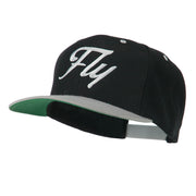 Fly Embroidered Flat Bill Cap