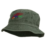 Fly Fishing Embroidered Pigment Dyed Bucket Hat