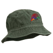 Fly Fishing Embroidered Pigment Dyed Bucket Hat