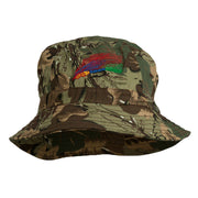 Fly Fishing Embroidered Pigment Dyed Bucket Hat