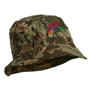 Fly Fishing Embroidered Pigment Dyed Bucket Hat