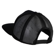 Fire Bowser Iron on Patched Flat Bill Snapback Trucker Cap - Black OSFM