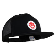 Fire Bowser Iron on Patched Flat Bill Snapback Trucker Cap - Black OSFM