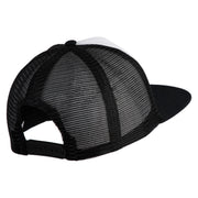 Fire Bowser Iron on Patched Flat Bill Snapback Trucker Cap - White-Black OSFM