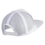 Fire Bowser Iron on Patched Flat Bill Snapback Trucker Cap - White-White OSFM