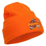 Football Field Goal Embroidered Long Beanie