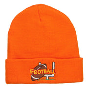 Football Field Goal Embroidered Long Beanie