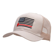 Firefighter Flag Embroidered Solid Cotton Prostyle Twill Mesh Cap